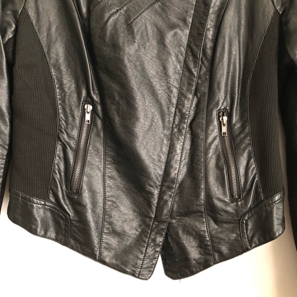 Francesca’s Black Leather Moto Jacket - Picture 3 of 5